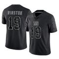 Parkc NY.Giants #19 Jameis Winston Player Black Limited Reflective Home Game Stitched Jerseys