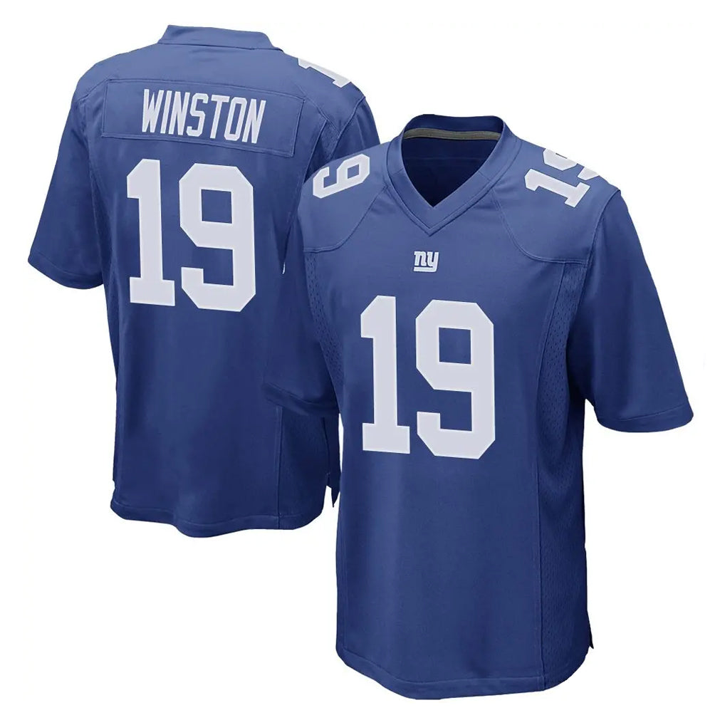 Parkc NY.Giants #19 Jameis Winston Player Royal Home Game Stitched Jerseys