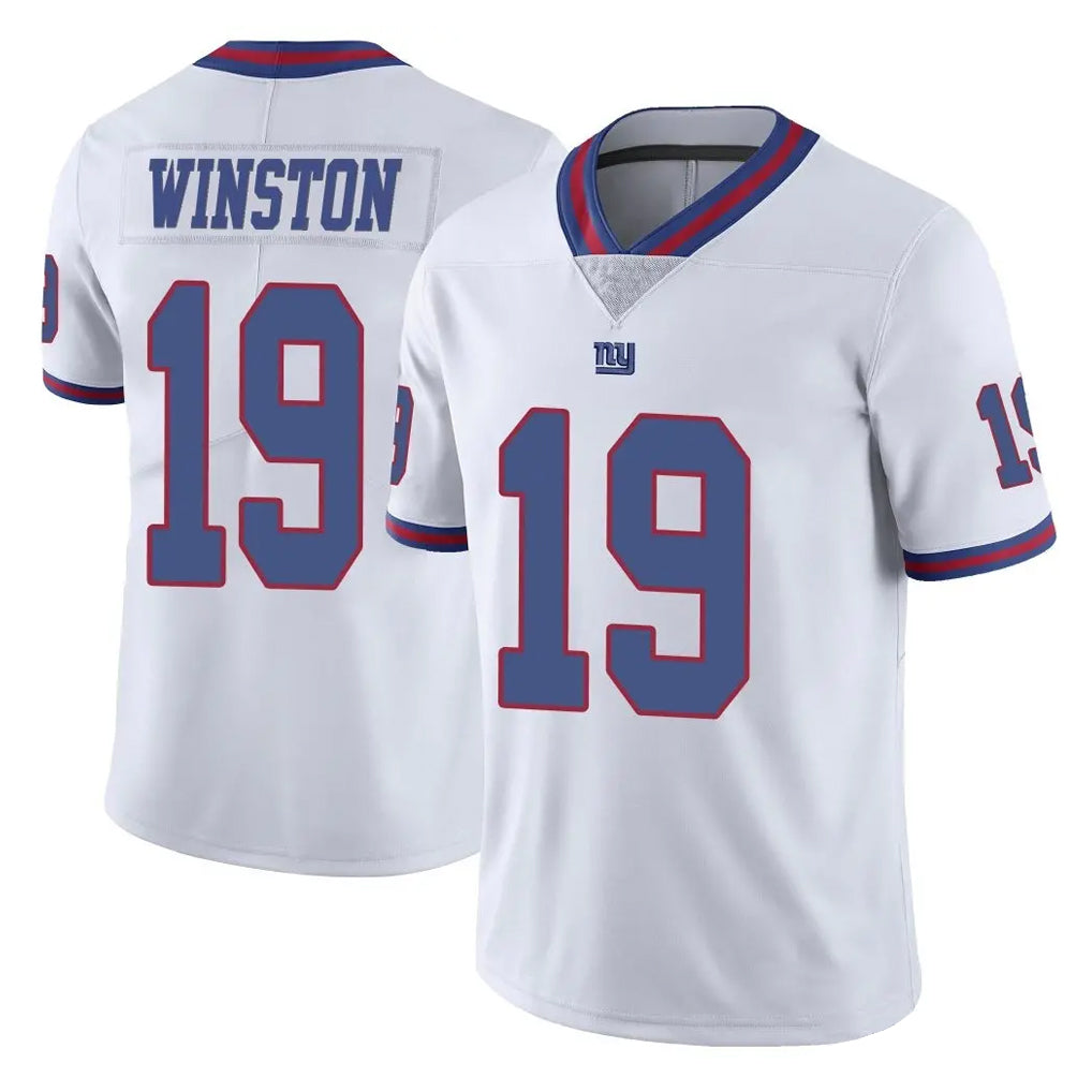 Parkc NY.Giants #19 Jameis Winston Player White Color Rush Home Game Stitched Jerseys