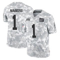 Parkc NY.Giants #1 Malik Nabers Player Arctic Camo Salute To Service Limited Game Stitched Jerseys