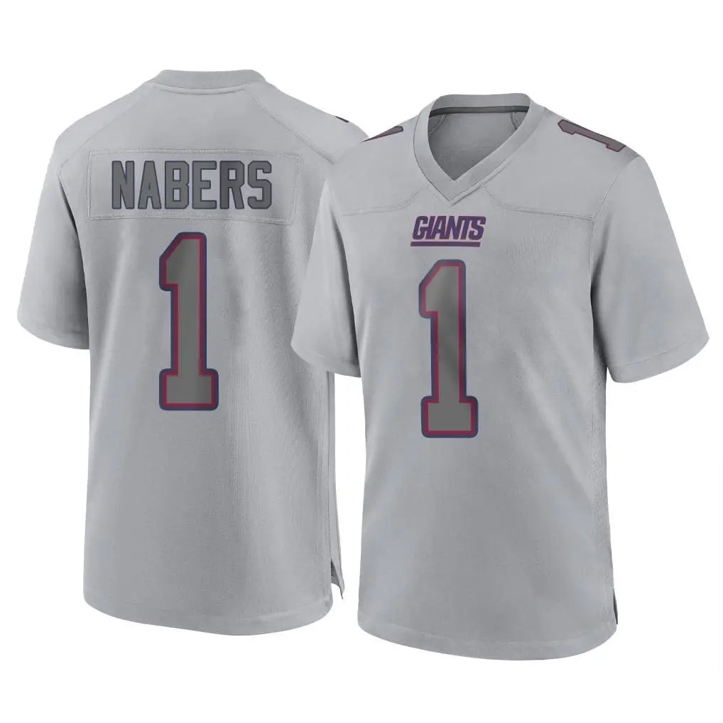 Parkc NY.Giants #1 Malik Nabers Player Gray Atmosphere Fashion Limited Game Stitched Jerseys