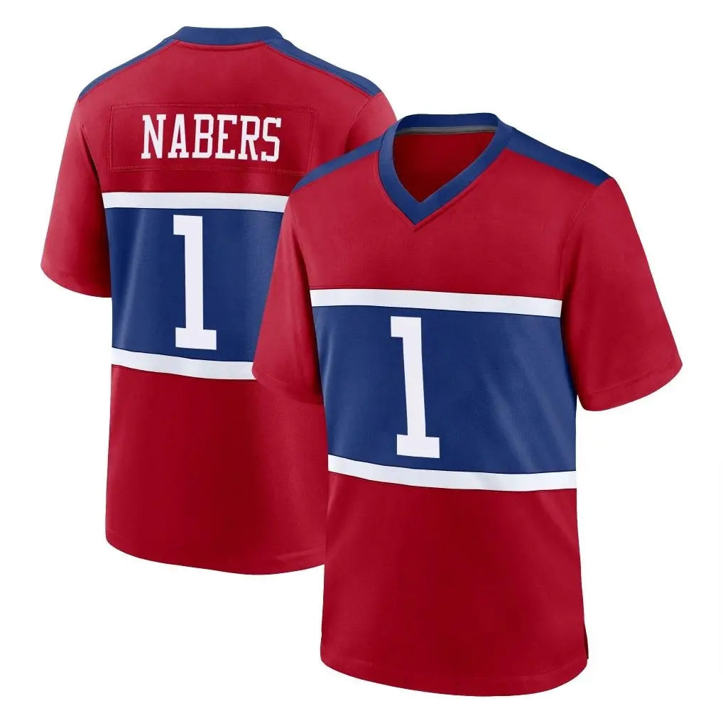 Parkc NY.Giants #1 Malik Nabers Player Red Century Home Game Stitched Jerseys