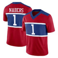 Parkc NY.Giants #1 Malik Nabers Player Red Century Vapor F.U.S.E. Home Game Stitched Jerseys