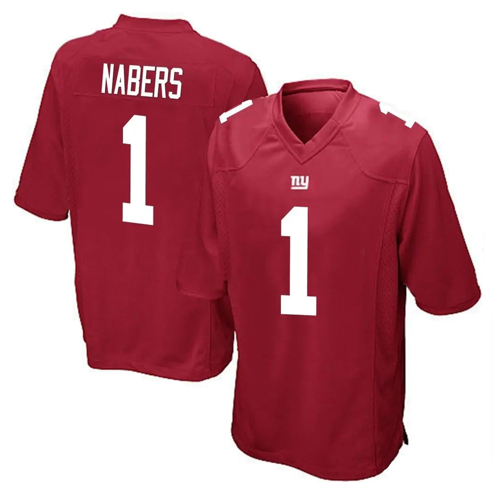Parkc NY.Giants #1 Malik Nabers Player Red Home Game Stitched Jerseys