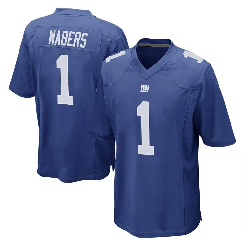 Parkc NY.Giants #1 Malik Nabers Player Royal Home Game Stitched Jerseys