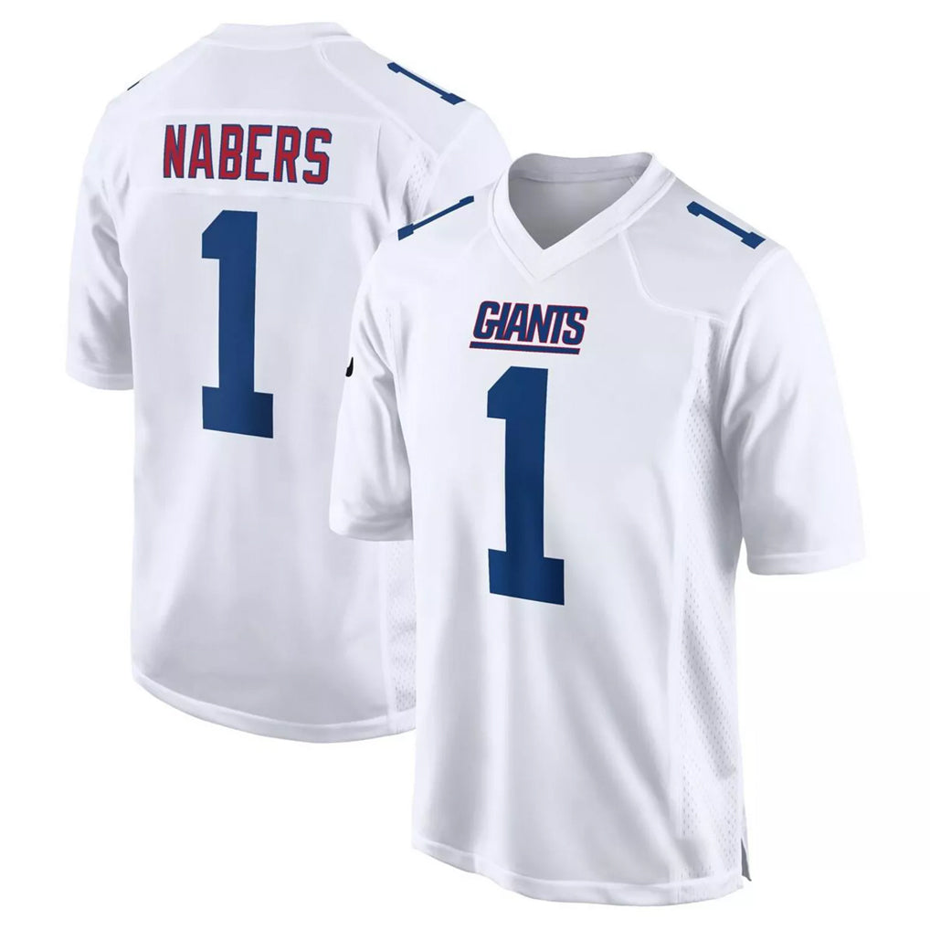 Parkc NY.Giants #1 Malik Nabers Player White Fashion Limited Home Game Stitched Jerseys