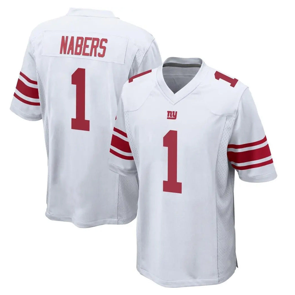 Parkc NY.Giants #1 Malik Nabers Player White Home Game Stitched Jerseys