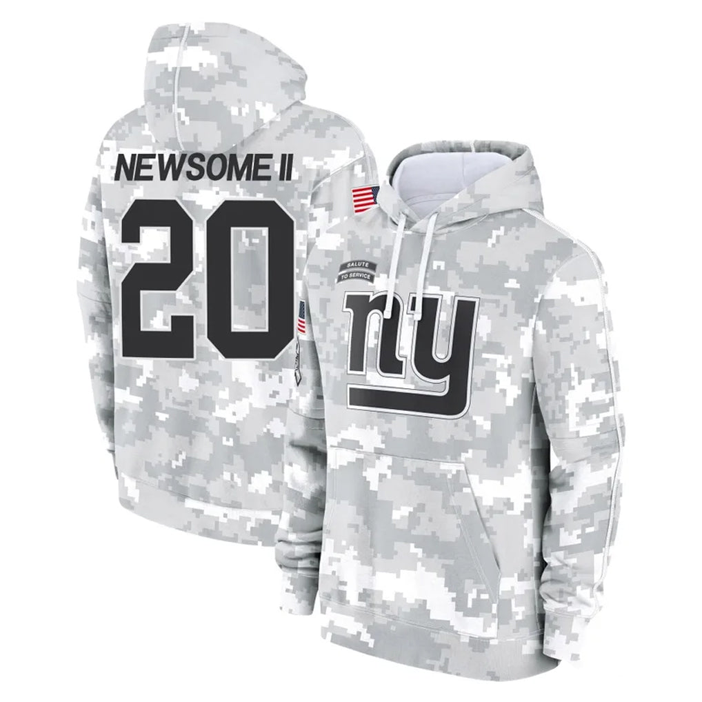 Parkc NY.Giants #20 Greg Newsome II Player Arctic Camo Salute to Service Pullover Hoodies Limited Game Stitched Jerseys