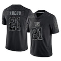 Parkc NY.Giants #21 Paulson Adebo Player Black Limited Reflective Home Game Stitched Jerseys