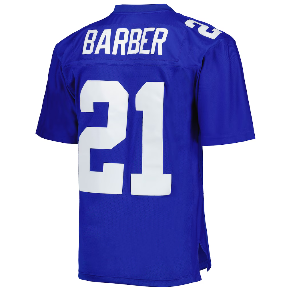 Parkc NY.Giants #21 Tiki Barber Mitchell & Ness Royal Legacy Replica Stitched Puhic Jersey