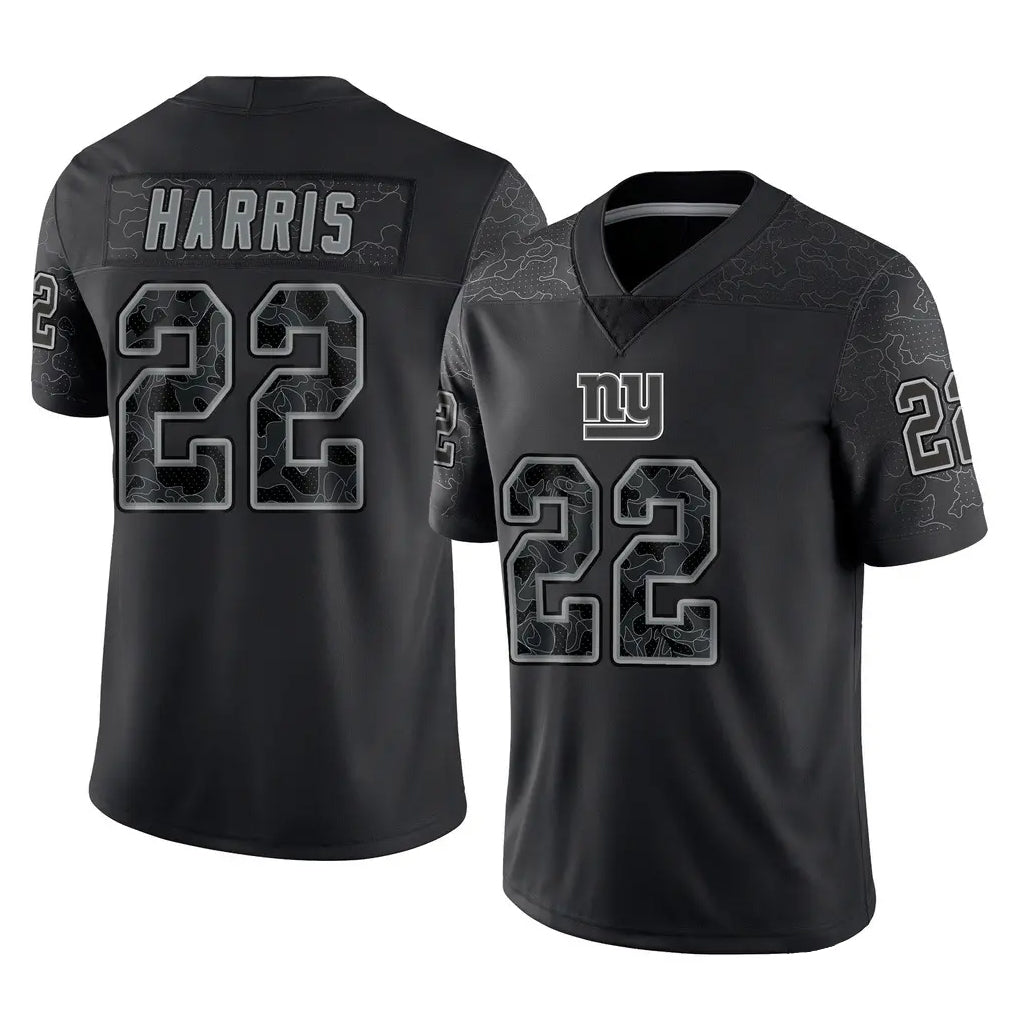 Parkc NY.Giants #22 Najee Harris Player Black Limited Reflective Home Game Stitched Jerseys