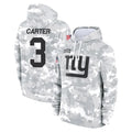 Parkc NY.Giants #3 Abdul Carter Player Arctic Camo Salute to Service Pullover Hoodies Limited Game Stitched Jerseys