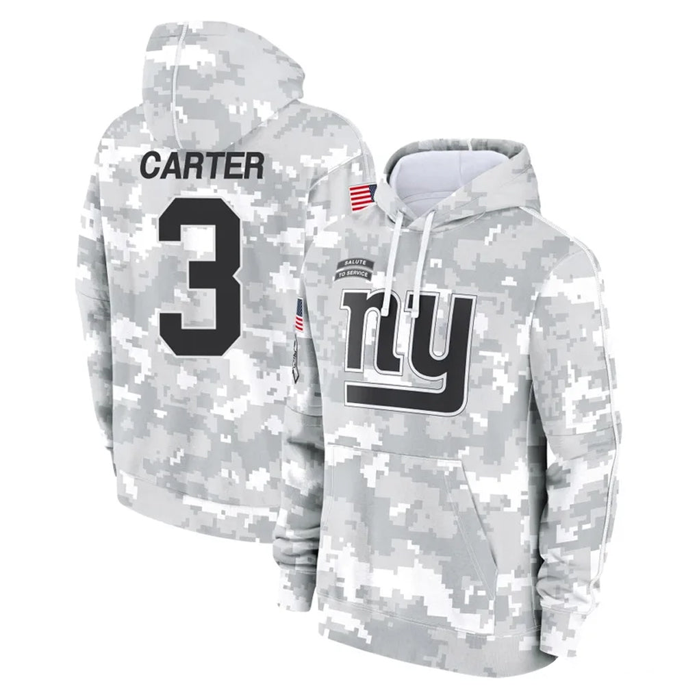 Parkc NY.Giants #3 Abdul Carter Player Arctic Camo Salute to Service Pullover Hoodies Limited Game Stitched Jerseys