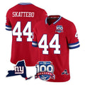 Parkc NY.Giants #44 Cam Skattebo Player Red 100th Season & State Patch Vapor Limited Home Game Stitched Jerseys