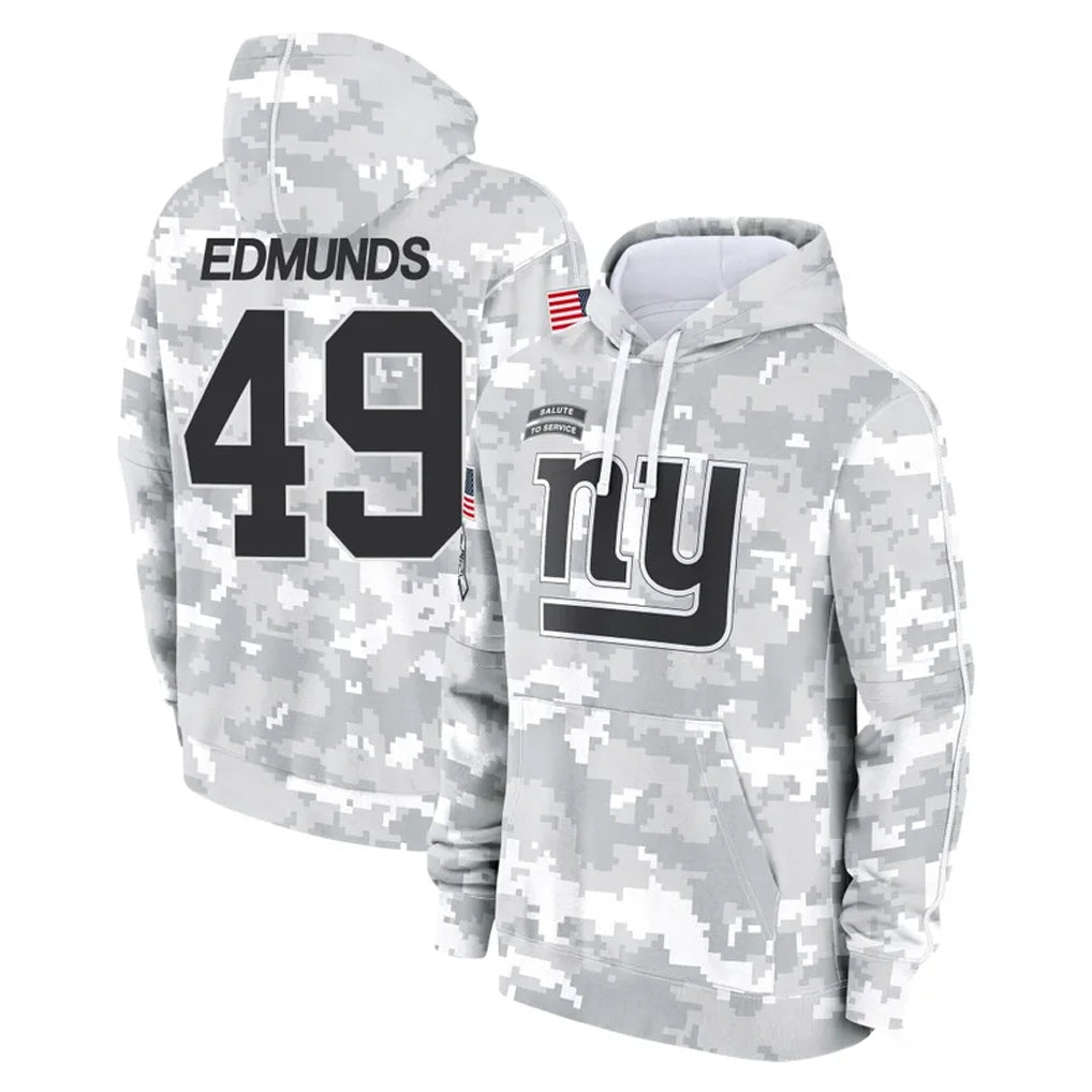 Parkc NY.Giants #49 Tremaine Edmunds Player Arctic Camo Salute to Service Pullover Hoodies Limited Game Stitched Jerseys