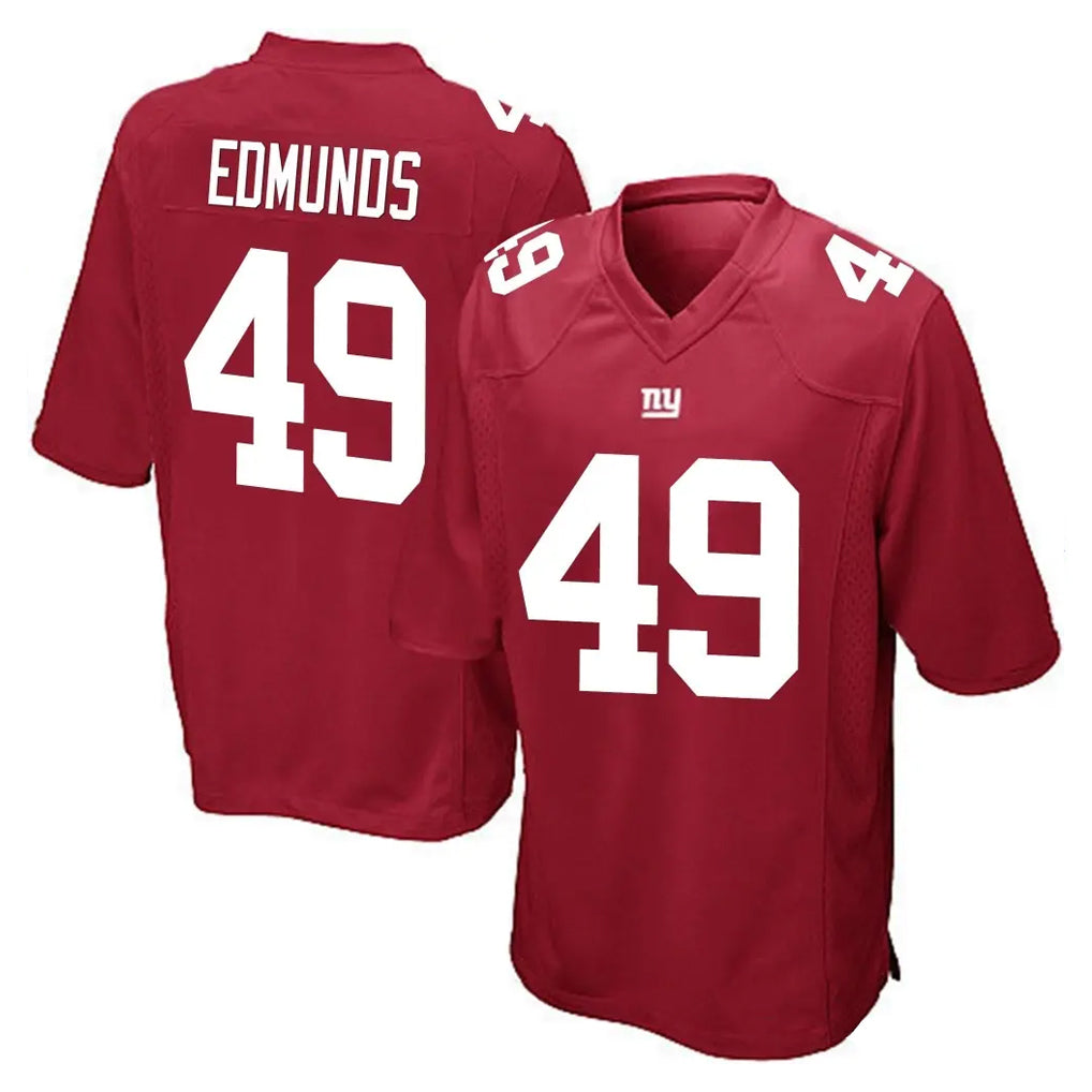 Parkc NY.Giants #49 Tremaine Edmunds Player Red Home Game Stitched Jerseys