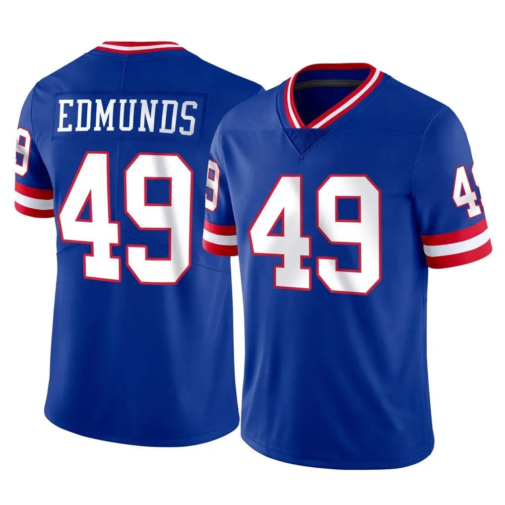 Parkc NY.Giants #49 Tremaine Edmunds Player Royal Classic Vapor Home Game Stitched Jerseys