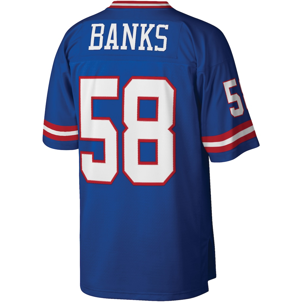 Parkc NY.Giants #58 Carl Banks Mitchell & Ness Royal Legacy Replica Jersey