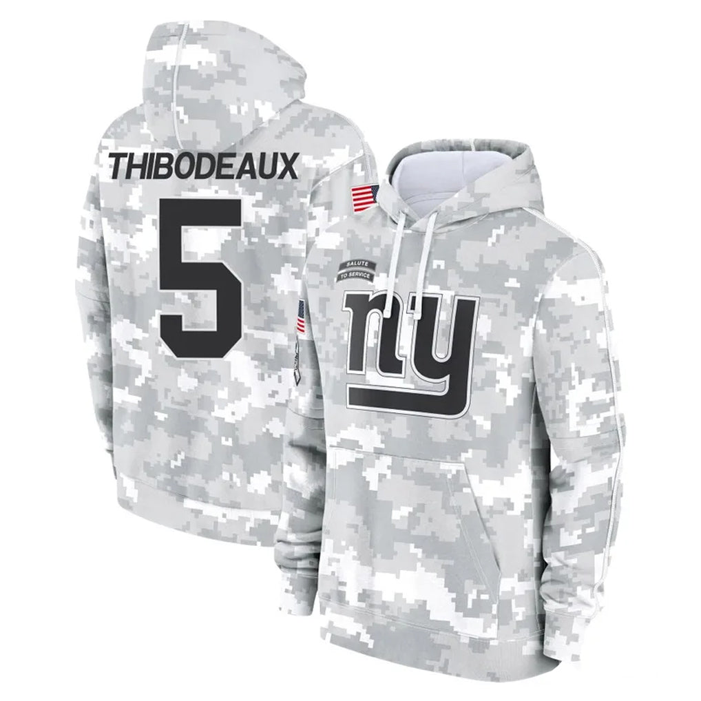 Parkc NY.Giants #5 Kayvon Thibodeaux Player Arctic Camo Salute to Service Pullover Hoodies Limited Game Stitched Jerseys