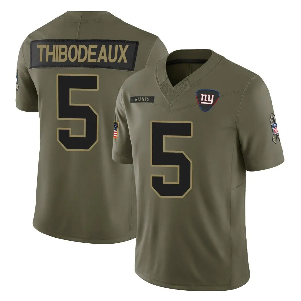 Parkc NY.Giants #5 Kayvon Thibodeaux Player Olive 2025 Salute To Service Limited Stitched Jerseys