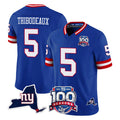 Parkc NY.Giants #5 Kayvon Thibodeaux Player Royal 100th Season & State Patch Vapor Limited Home Game Stitched Jerseys