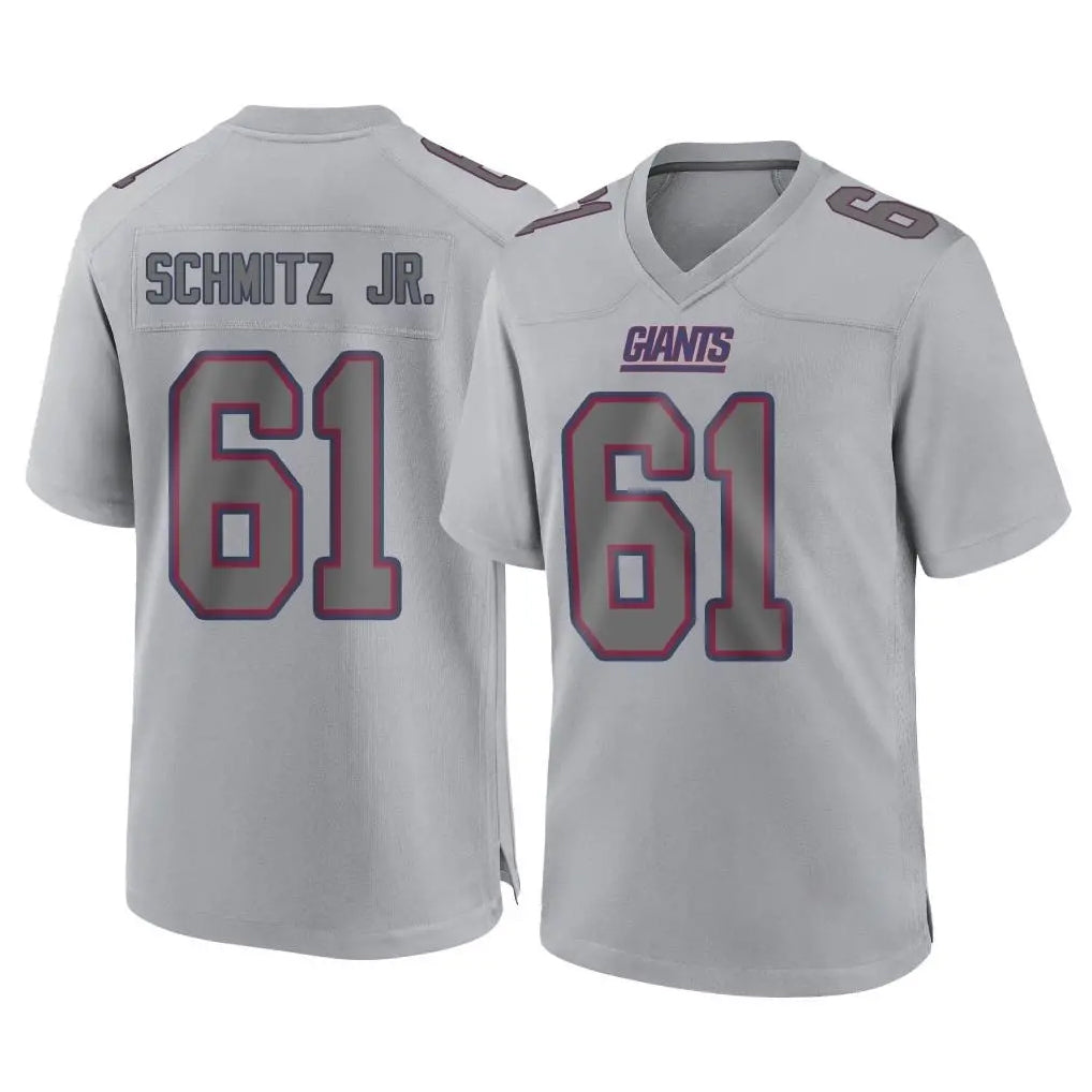 Parkc NY.Giants #61 John Michael Schmitz Jr. Player Gray Atmosphere Fashion Limited Game Stitched Jerseys