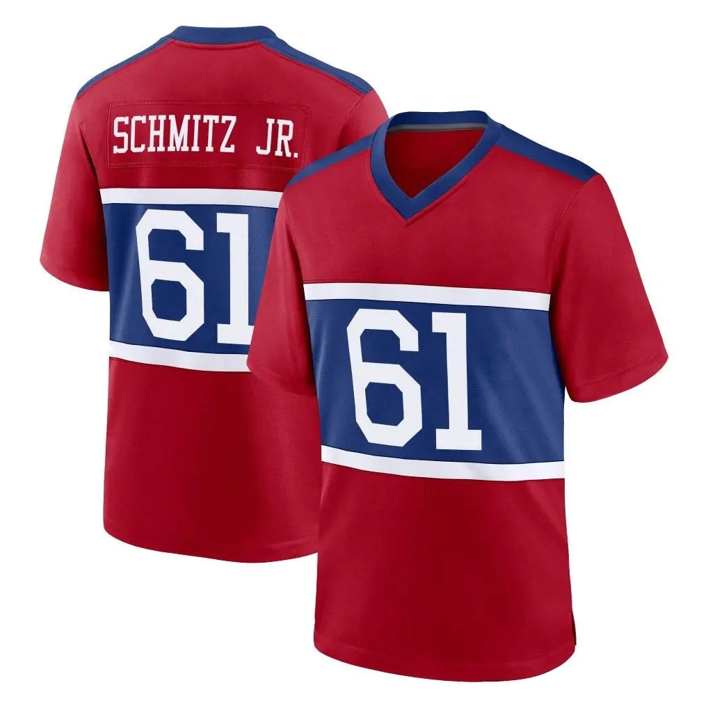 Parkc NY.Giants #61 John Michael Schmitz Jr. Player Red Century Home Game Stitched Jerseys