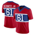 Parkc NY.Giants #61 John Michael Schmitz Jr. Player Red Century Vapor F.U.S.E. Home Game Stitched Jerseys