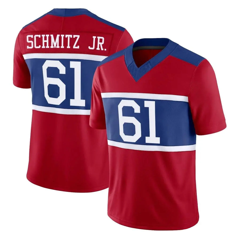 Parkc NY.Giants #61 John Michael Schmitz Jr. Player Red Century Vapor F.U.S.E. Home Game Stitched Jerseys