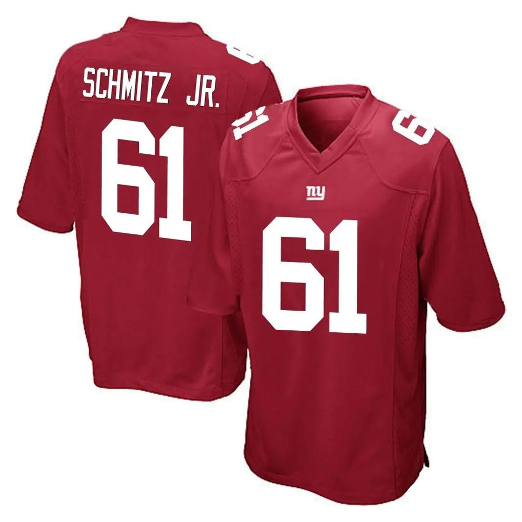 Parkc NY.Giants #61 John Michael Schmitz Jr. Player Red Home Game Stitched Jerseys