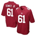 Parkc NY.Giants #61 John Michael Schmitz Jr. Player Red Home Game Stitched Jerseys