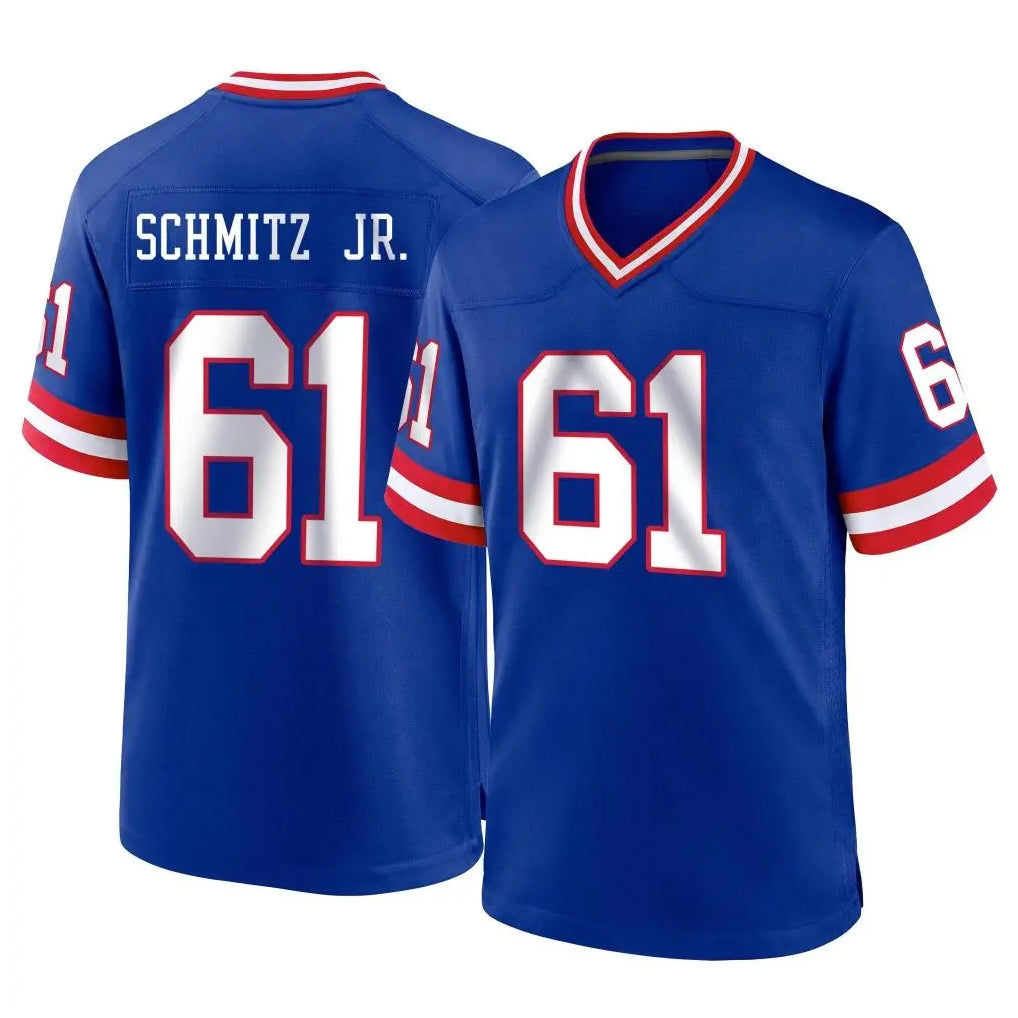 Parkc NY.Giants #61 John Michael Schmitz Jr. Player Royal Classic Home Game Stitched Jerseys