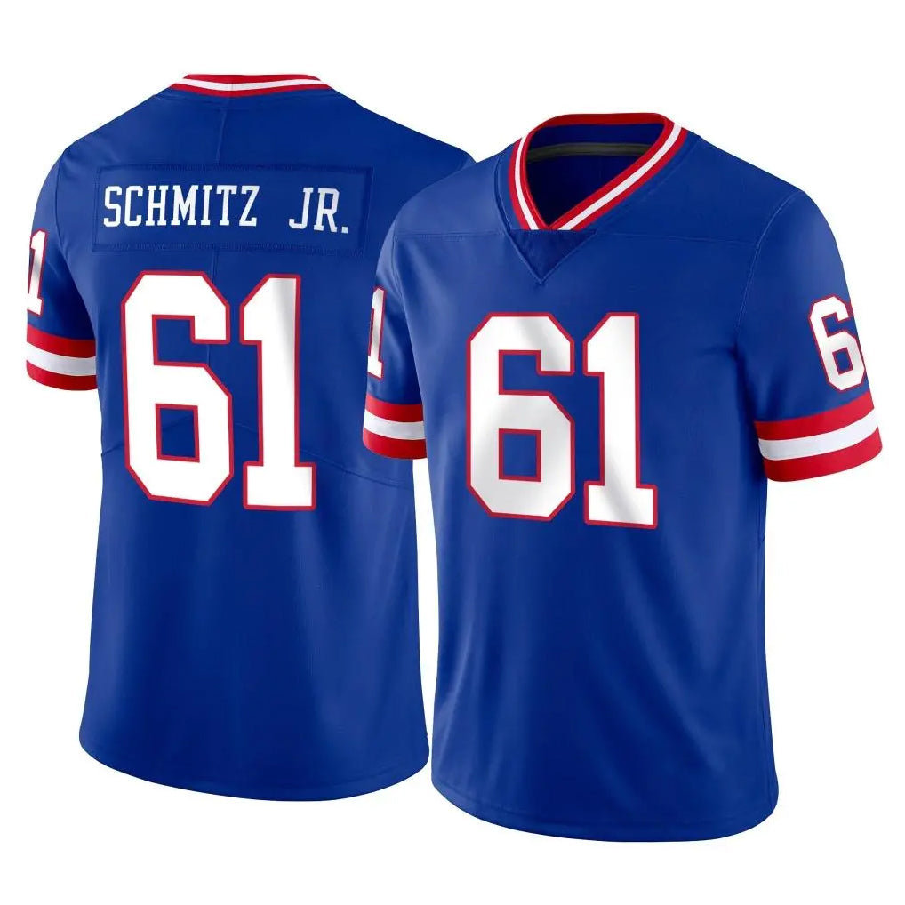 Parkc NY.Giants #61 John Michael Schmitz Jr. Player Royal Classic Vapor Home Game Stitched Jerseys