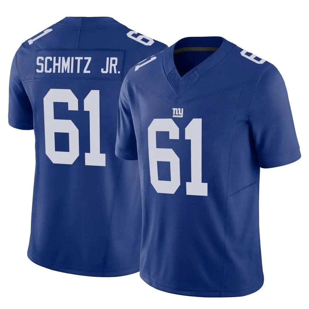 Parkc NY.Giants #61 John Michael Schmitz Jr. Player Royal Limited Vapor F.U.S.E. Home Game Stitched Jerseys