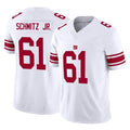 Parkc NY.Giants #61 John Michael Schmitz Jr. Player White Limited Vapor F.U.S.E. Home Game Stitched Jerseys