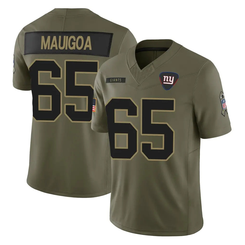 Parkc NY.Giants #65 Francis Mauigoa Player Olive 2025 Salute To Service Limited Stitched Jerseys