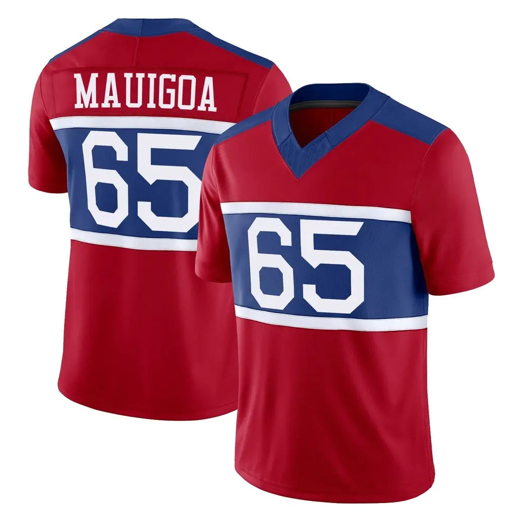 Parkc NY.Giants #65 Francis Mauigoa Player Red Century Vapor F.U.S.E. Home Game Stitched Jerseys
