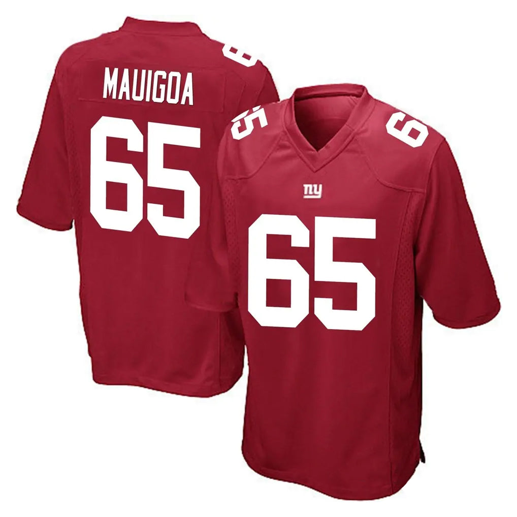Parkc NY.Giants #65 Francis Mauigoa Player Red Home Game Stitched Jerseys
