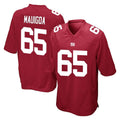 Parkc NY.Giants #65 Francis Mauigoa Player Red Home Game Stitched Jerseys
