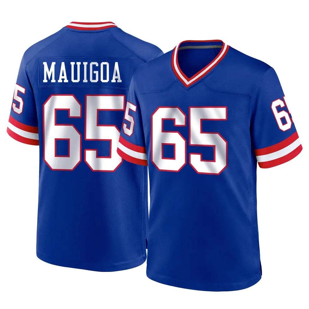 Parkc NY.Giants #65 Francis Mauigoa Player Royal Classic Home Game Stitched Jerseys
