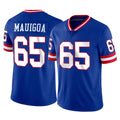 Parkc NY.Giants #65 Francis Mauigoa Player Royal Classic Vapor Home Game Stitched Jerseys