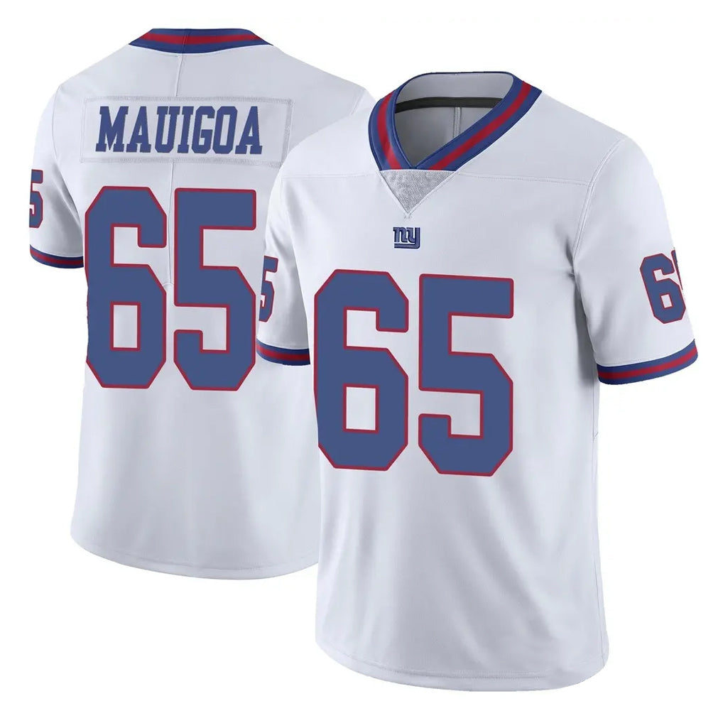 Parkc NY.Giants #65 Francis Mauigoa Player White Color Rush Home Game Stitched Jerseys