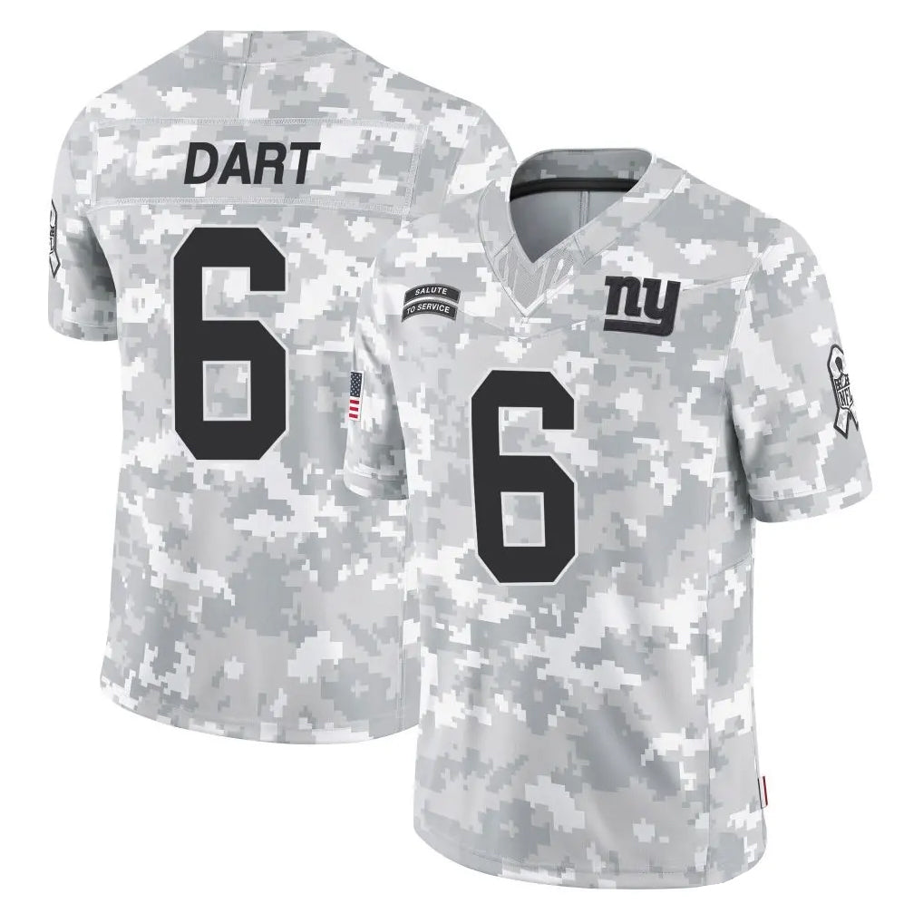 Parkc NY.Giants #6 Jaxson Dart Player Arctic Camo Salute To Service Limited Game Stitched Jerseys