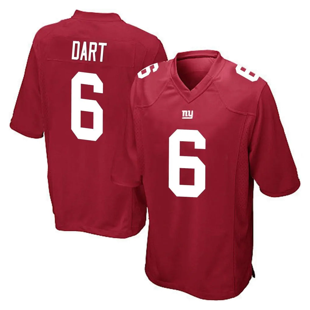 Parkc NY.Giants #6 Jaxson Dart Player Red Home Game Stitched Jerseys