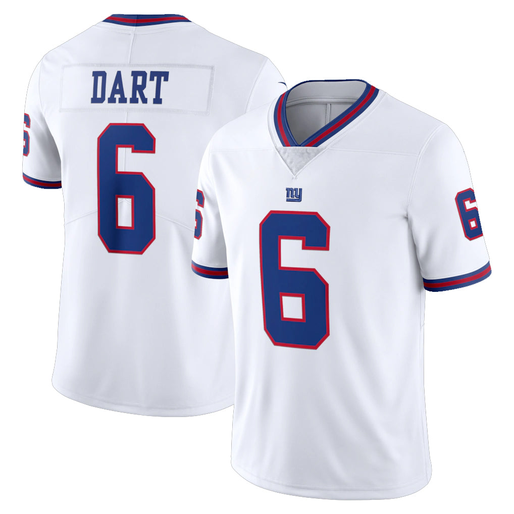 Parkc NY.Giants #6 Jaxson Dart Player White Color Rush Home Game Stitched Jerseys