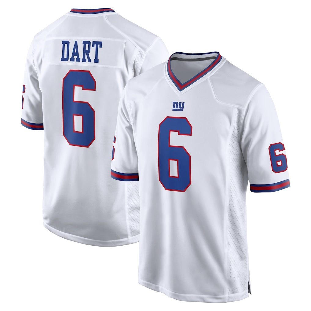 Parkc NY.Giants #6 Jaxson Dart Player White Game Home Stitched Jerseys