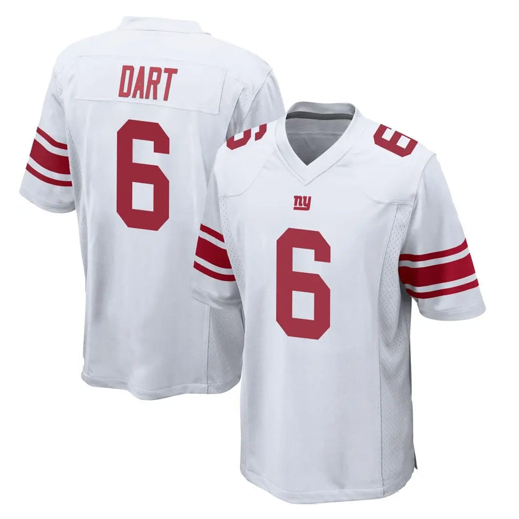Parkc NY.Giants #6 Jaxson Dart Player White Home Game Stitched Jerseys
