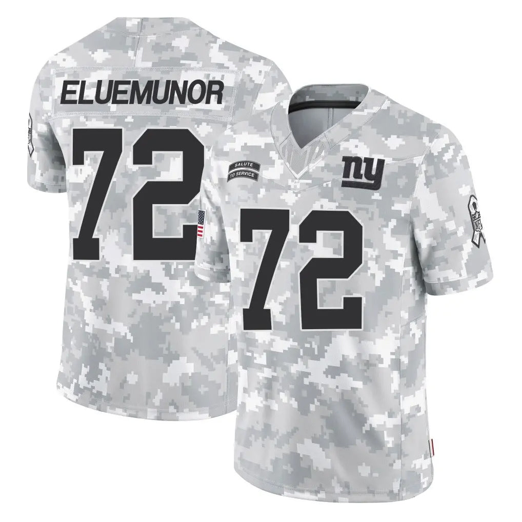 Parkc NY.Giants #72 Jermaine Eluemunor Player Arctic Camo Salute To Service Limited Game Stitched Jerseys