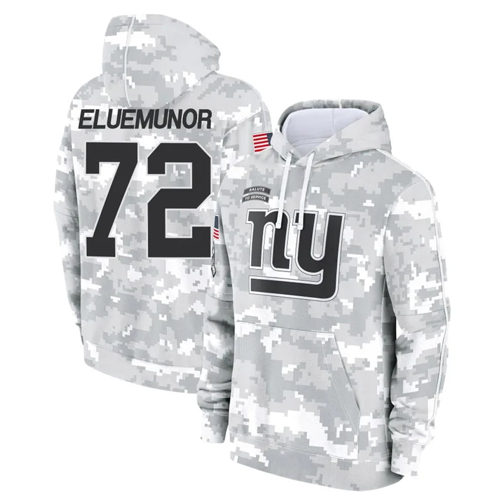 Parkc NY.Giants #72 Jermaine Eluemunor Player Arctic Camo Salute to Service Pullover Hoodies Limited Game Stitched Jerseys