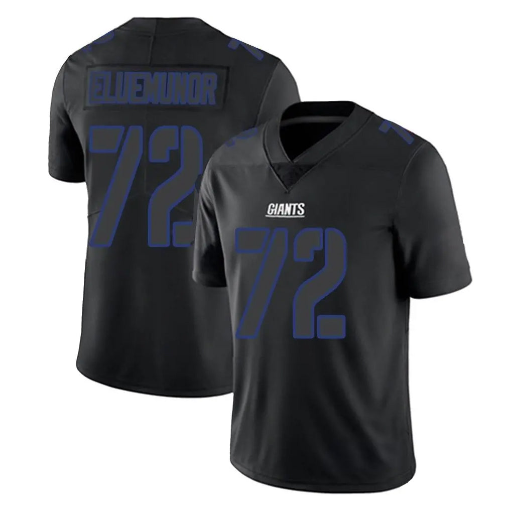 Parkc NY.Giants #72 Jermaine Eluemunor Player Black Impact Limited Home Game Stitched Jerseys